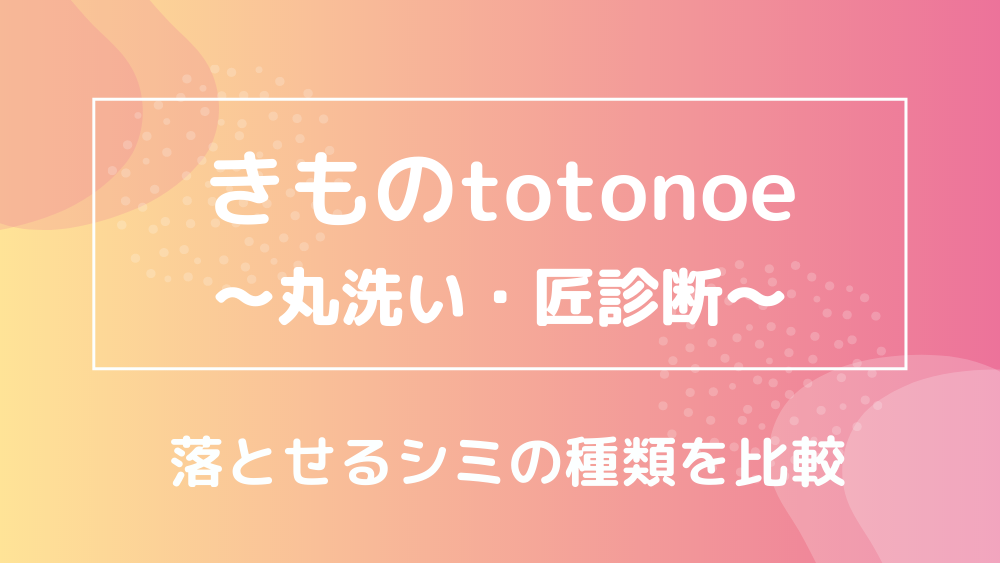 きものtotonoe 丸洗いと匠診断の違い