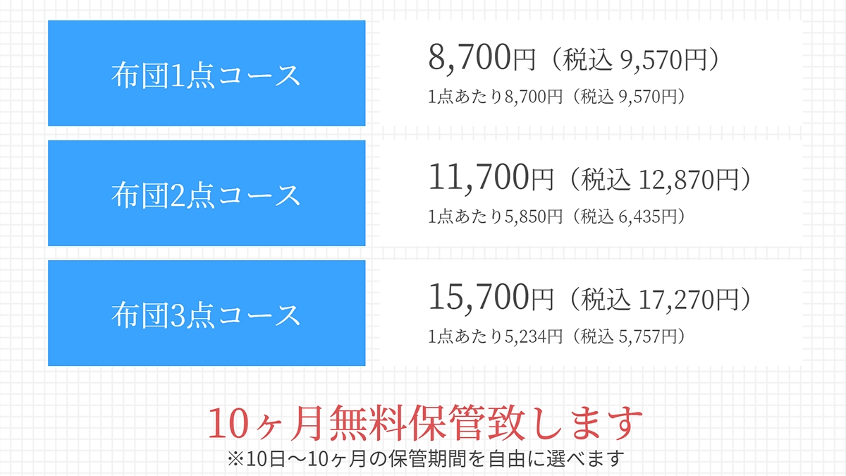 クリーニングモンスター CLEANING MONSTER 布団クリーニング コース料金