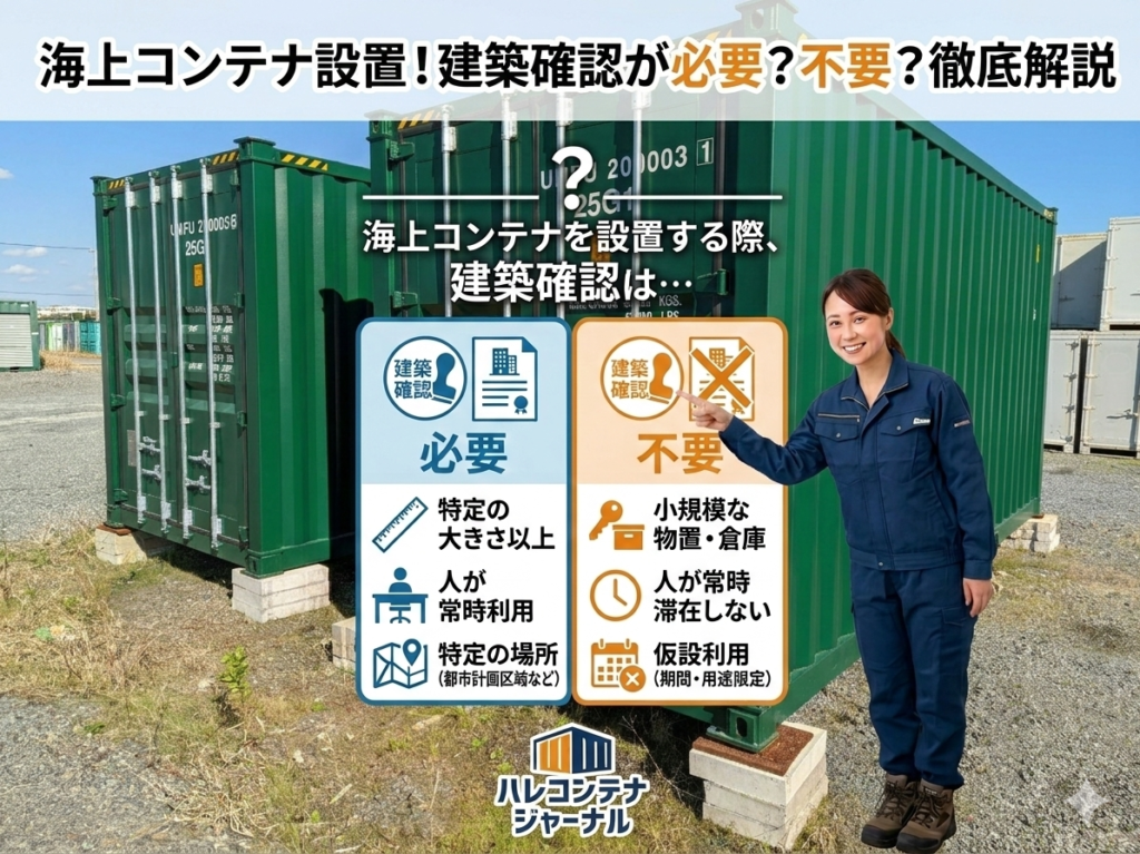 コンテナの設置に建築確認申請は不要？免除される3つの条件をわかり 