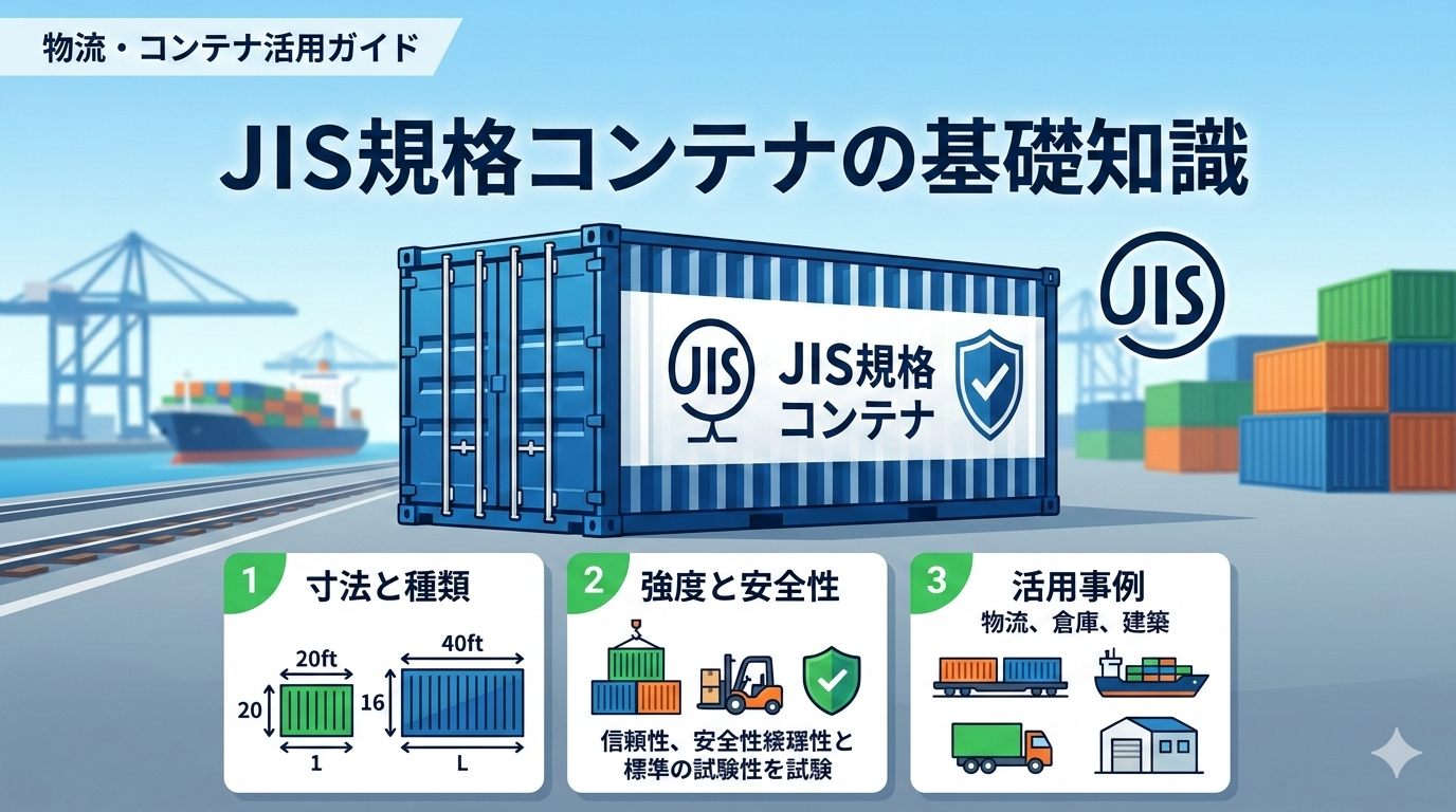 JIS規格コンテナとは？海上コンテナとの違い・建築確認・価格をわかりやすく解説