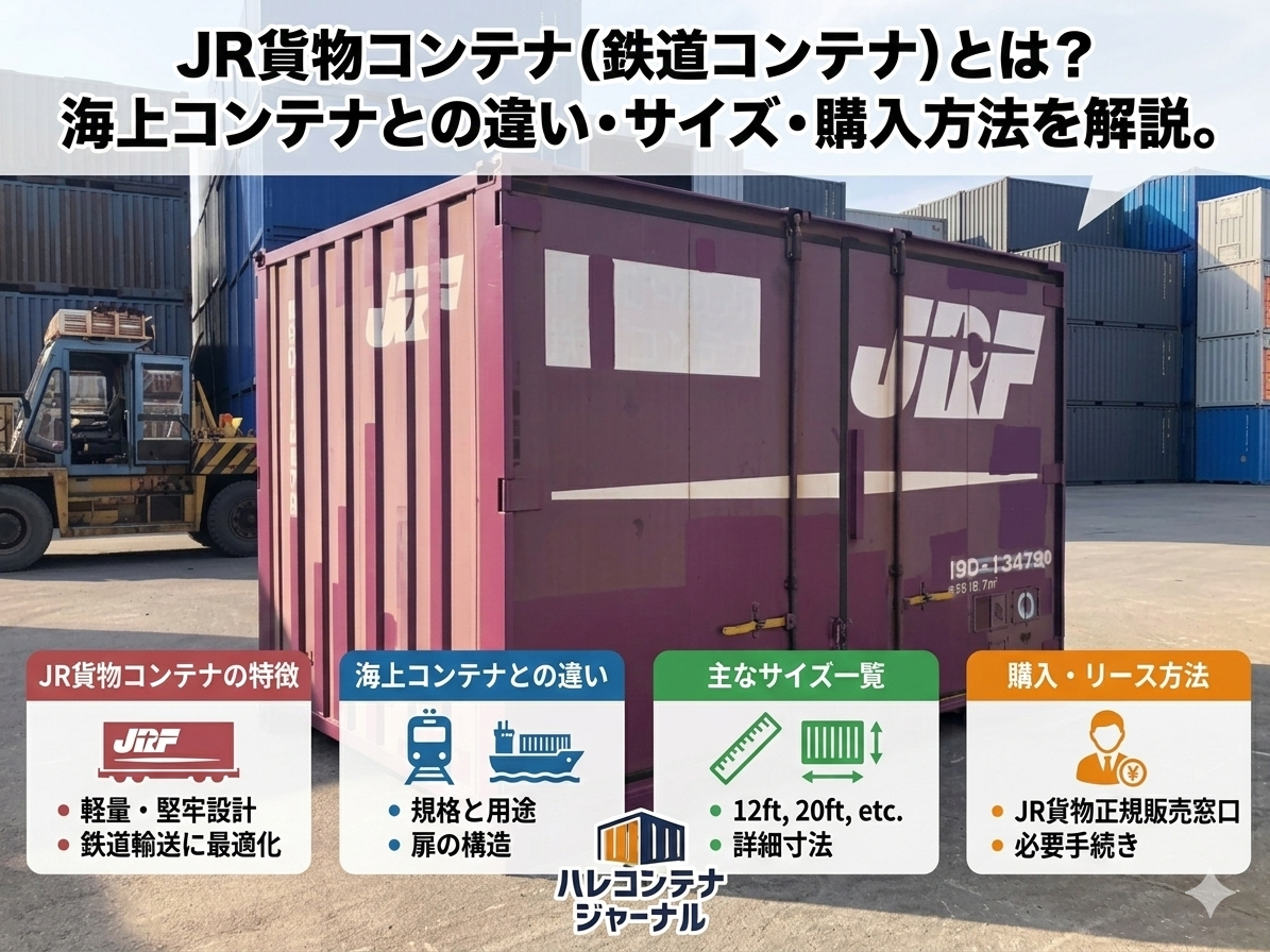 JR貨物コンテナ（鉄道コンテナ）とは？海上コンテナとの違い・サイズ・購入方法を解説