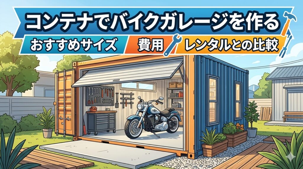 コンテナでバイクガレージを作る｜おすすめサイズ・費用・レンタルとの比較