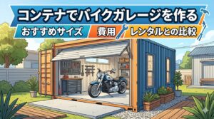 コンテナでバイクガレージを作る｜おすすめサイズ・費用・レンタルとの比較