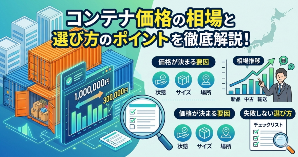 コンテナの価格相場一覧【2026年最新】サイズ別・新品中古で徹底比較