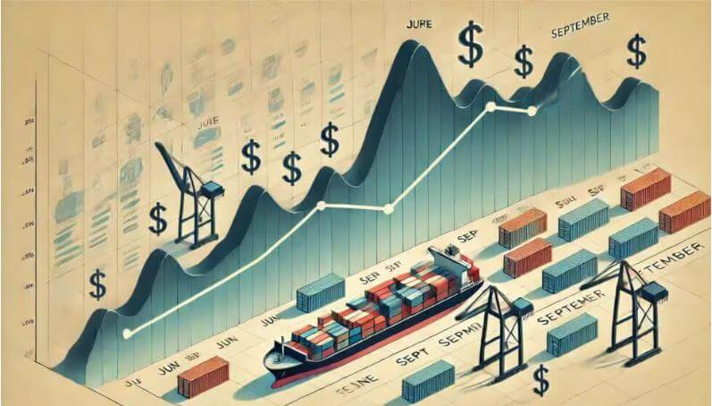 コンテナ運賃は9月頃に落ち着く
