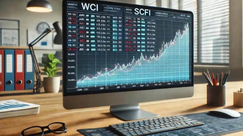 コンテナ運賃指標であるWCIとSCFIは続伸