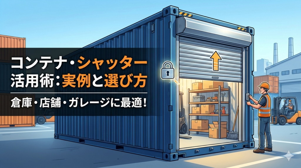 シャッター付きコンテナのメリットと価格｜バイクガレージ・倉庫に人気の理由