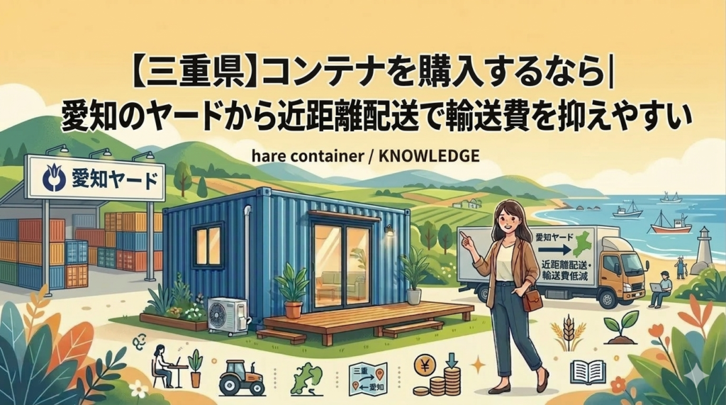 三重県でコンテナを購入するなら｜愛知のヤードから近距離配送で輸送費を抑えやすい