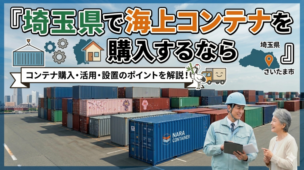 埼玉県でコンテナを購入するなら｜物流拠点と住宅地の両面で需要が拡大中
