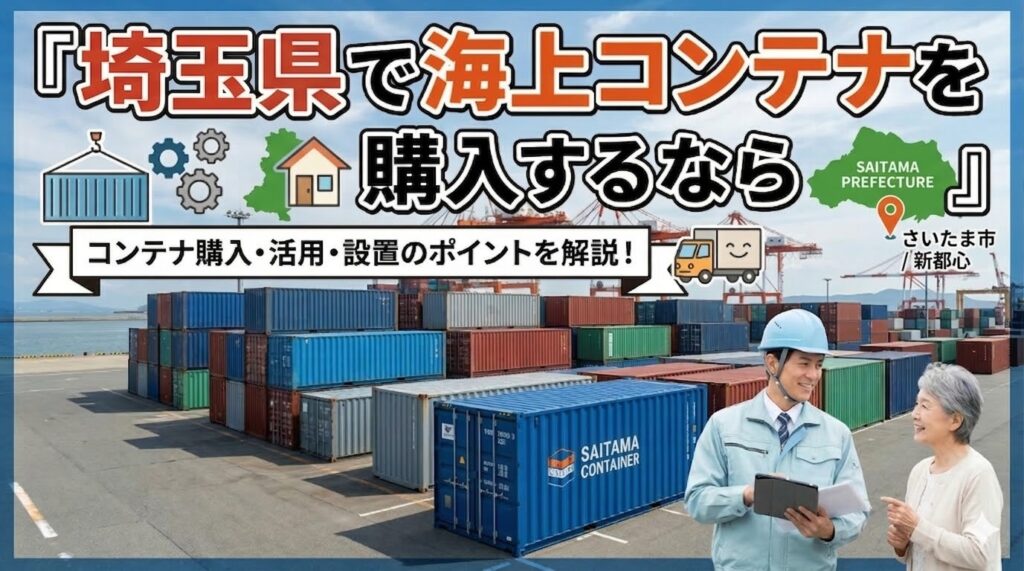 埼玉県でコンテナを購入するなら｜物流拠点と住宅地の両面で需要が拡大中