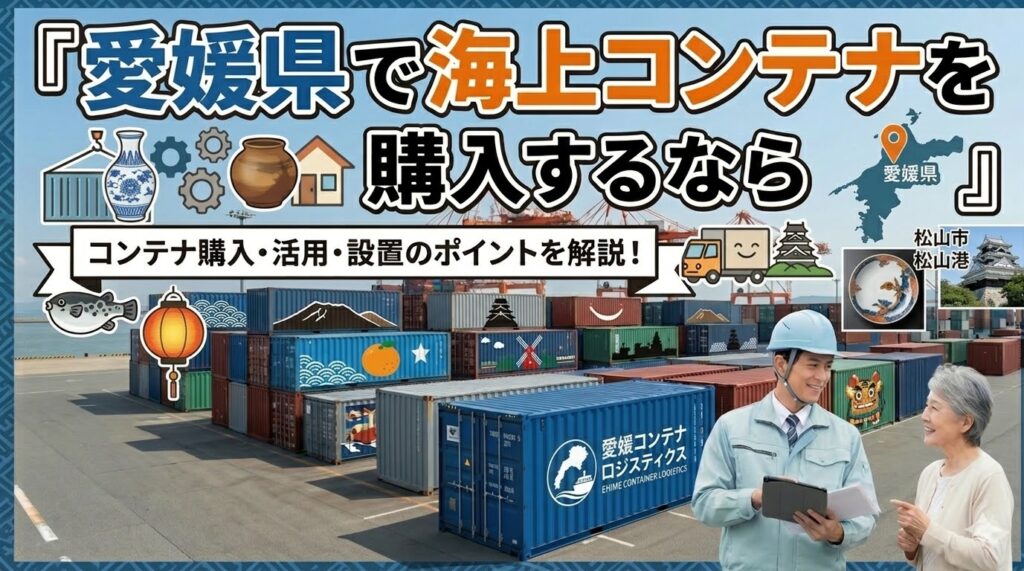 愛媛県でコンテナを購入するなら｜上浮穴郡に20ftシャッター付きコンテナの納品実績あり