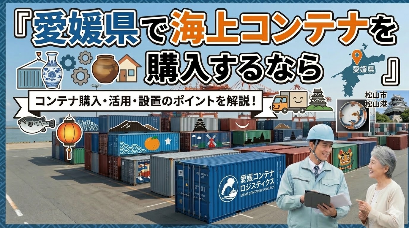 愛媛県でコンテナを購入するなら｜上浮穴郡に20ftシャッター付きコンテナの納品実績あり