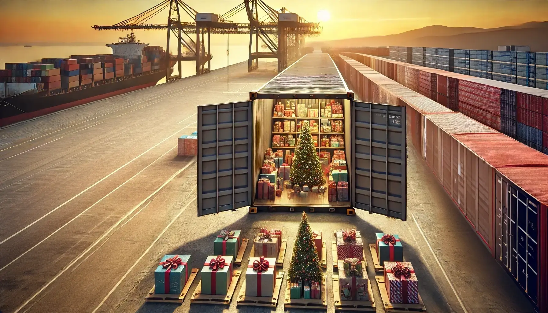 コンテナ輸送のピークシーズンは年末商戦の在庫調達