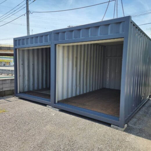 千葉県木更津市 13フィートシャッター付き中古コンテナ 設置