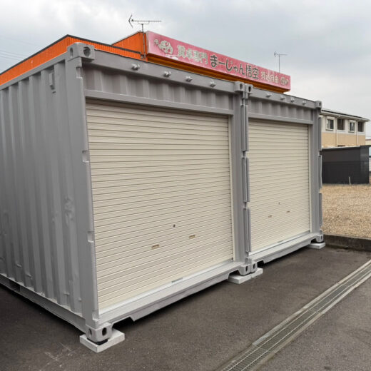 岐阜県岐阜市 20フィート中古コンテナ フロントシャッター 設置