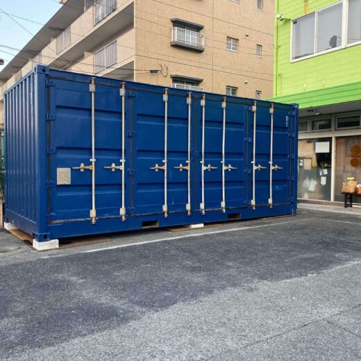 福岡県福岡市南区 20フィート中古サイドオープンコンテナ設置